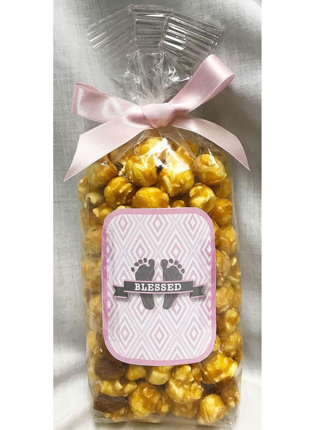 Pink Baby Feet Gourmet Almond Caramel Popcorn