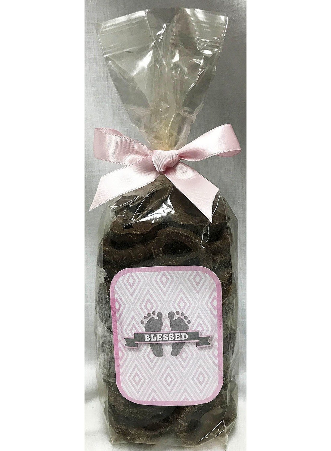 Pink Baby Feet Milk Chocolate Covered Pretzels
