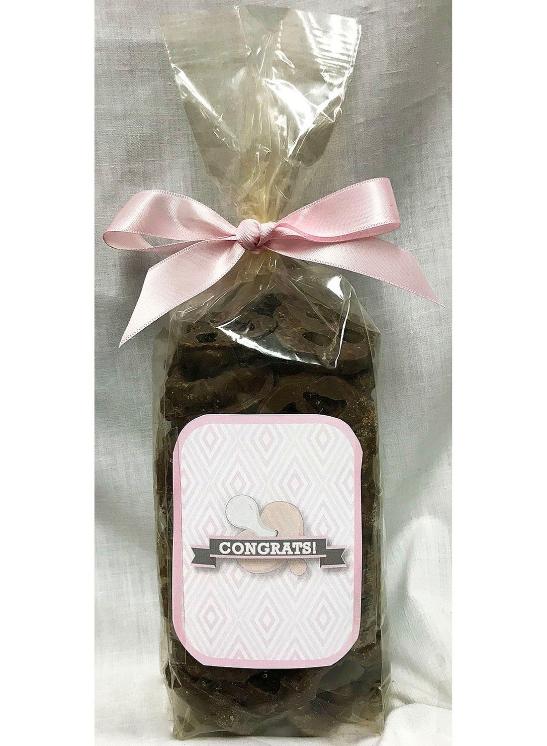 Pink Baby Pacifier Milk Chocolate Covered Pretzels