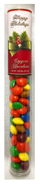 XMAS Holly Tube Filled with Chocolate Copy Cats