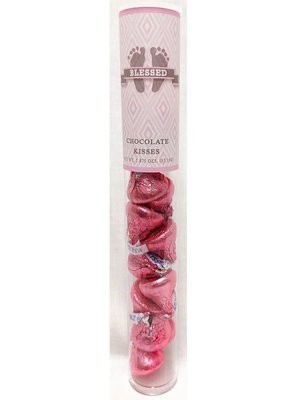 Pink Baby Feet Tube of Kisses Chocolates