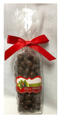 XMAS Holly Stand Bag Of Milk Chocolate Covered Raisins