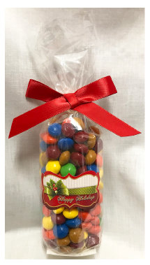 XMAS Holly Stand Bag Filled with Chocolate Copy Cats