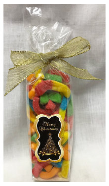 XMAS Tree Stand Bag Filled with Sour Worms