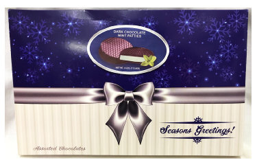 Winter Box Filled With Dark Chocolate Mint Patties