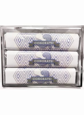Blue Baby Pacifier 3 Pack Candy Bars (Caramel (2)  and Crisp (1))