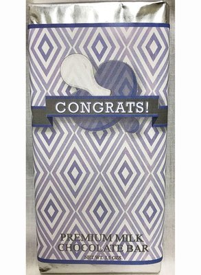 Blue Baby Pacifier Large Premium Milk Chocolate Bar
