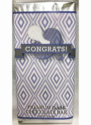 Blue Baby Pacifier Large Premium Dark Chocolate Bar