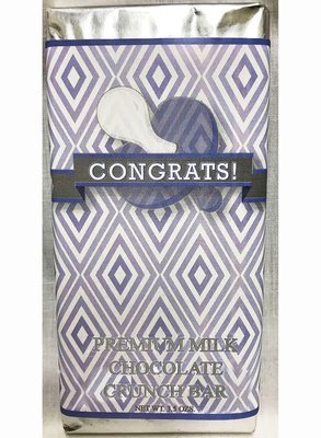 Blue Baby Pacifier Large Premium Milk Chocolate Crunch Bar