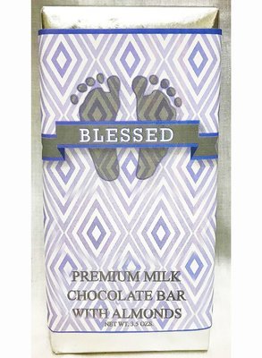 Blue Baby Feet Large Premium Milk Chocolate Bar With Almonds