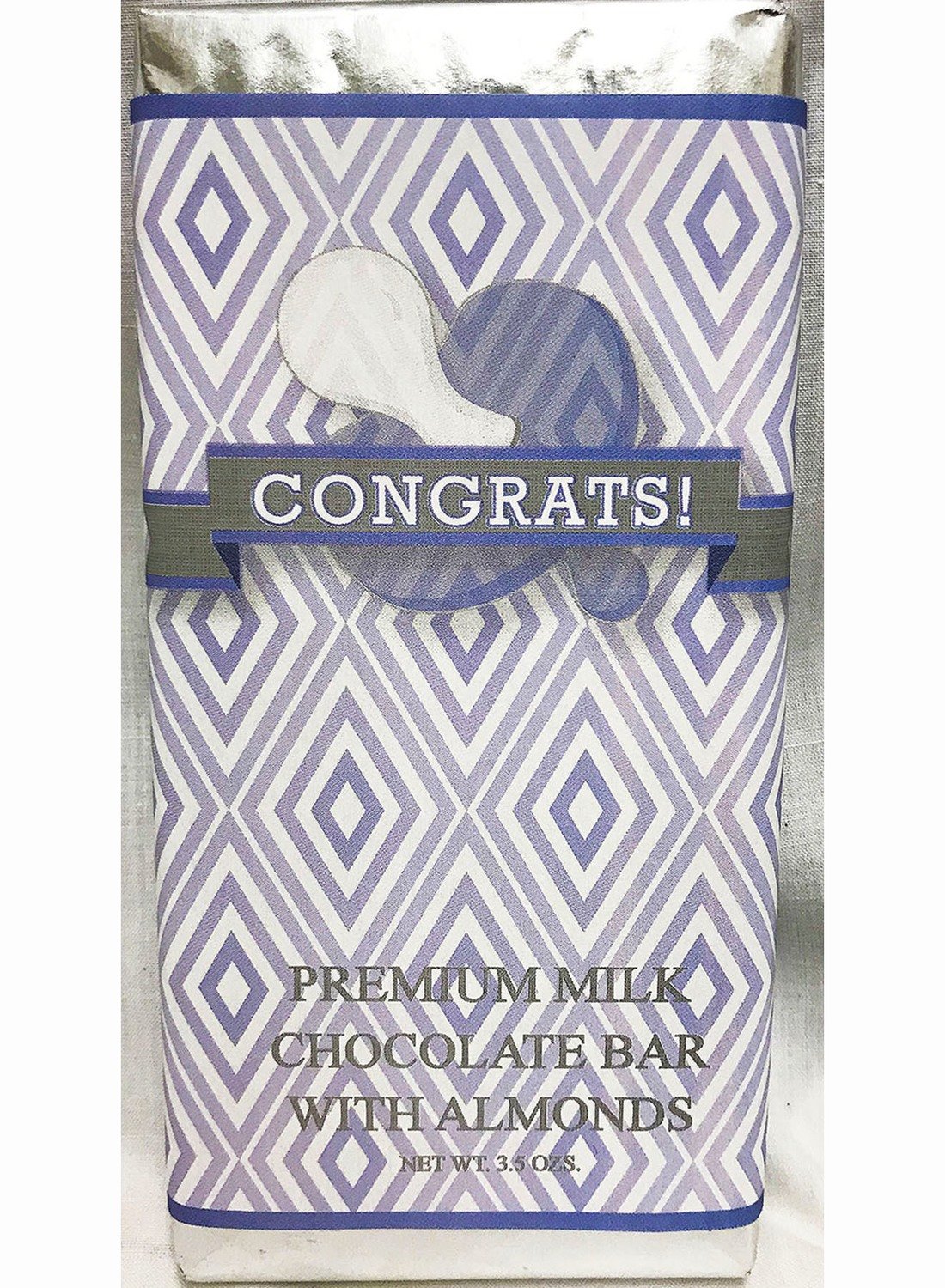 Blue Baby Pacifier Premium Milk Chocolate Bar With Almonds