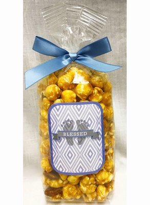 Blue Baby Feet Gourmet Almond Caramel Popcorn in a Bag
