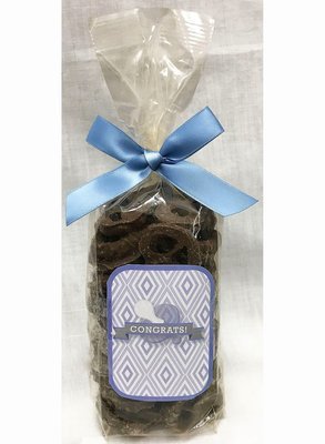 Blue Baby Pacifier Milk Chocolate Covered Pretzels
