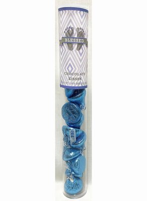 Blue Baby Feet Tube of Kisses Chocolates