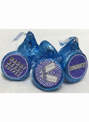 Blue Baby Kisses Chocolate with Assorted Sayings (150 Pieces)