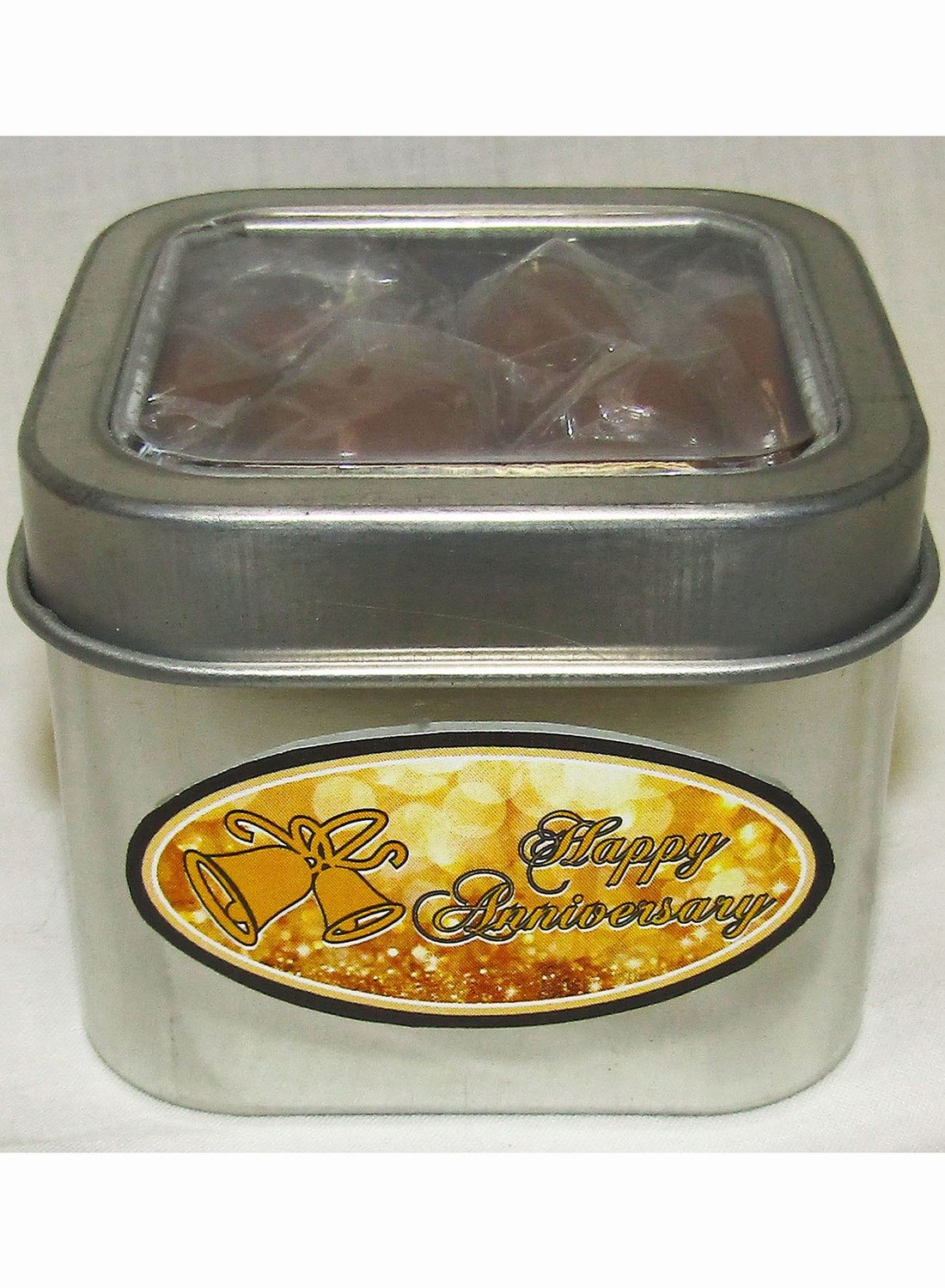 Gold Anniversary Short Silver Tin Filled with Any Candy