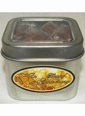 Gold Anniversary Short Silver Tin Filled with Any Candy