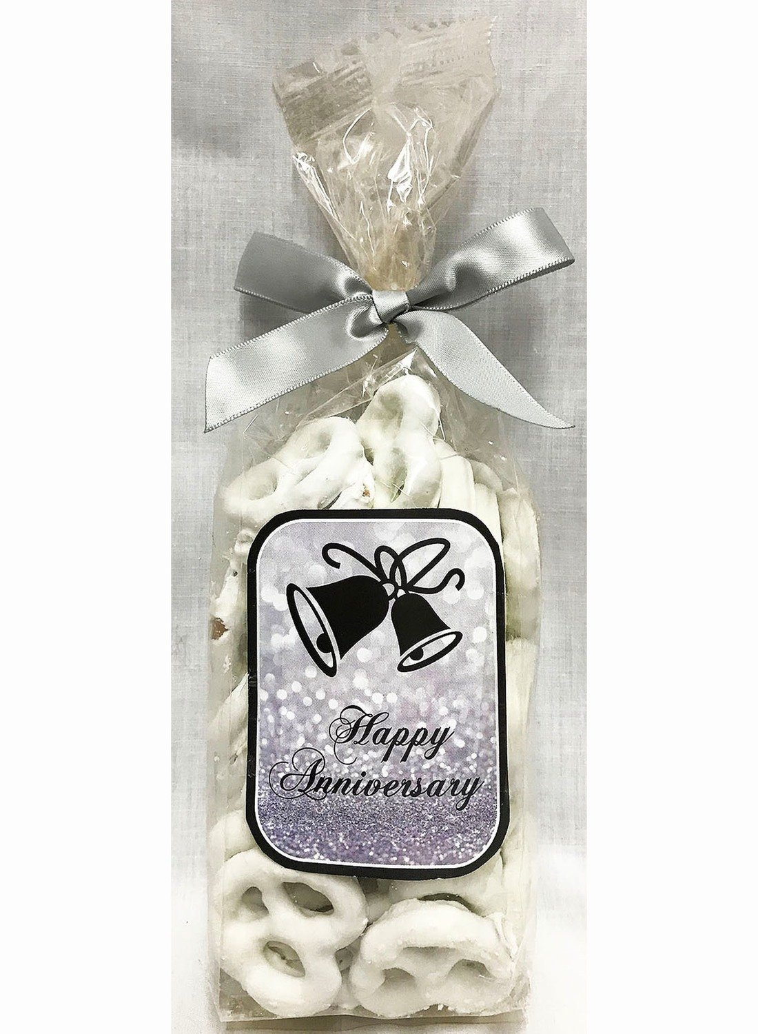 Silver Anniversary Yogurt Covered Pretzels in a Bag