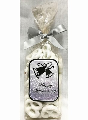 Silver Anniversary Yogurt Covered Pretzels in a Bag