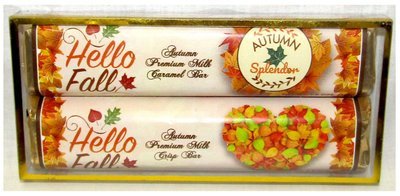 Fall 2 Pack Candy Bars (Milk Chocolate Caramel & Crisp) Acetate Box 5 11/16"  L x 2 9/16 W