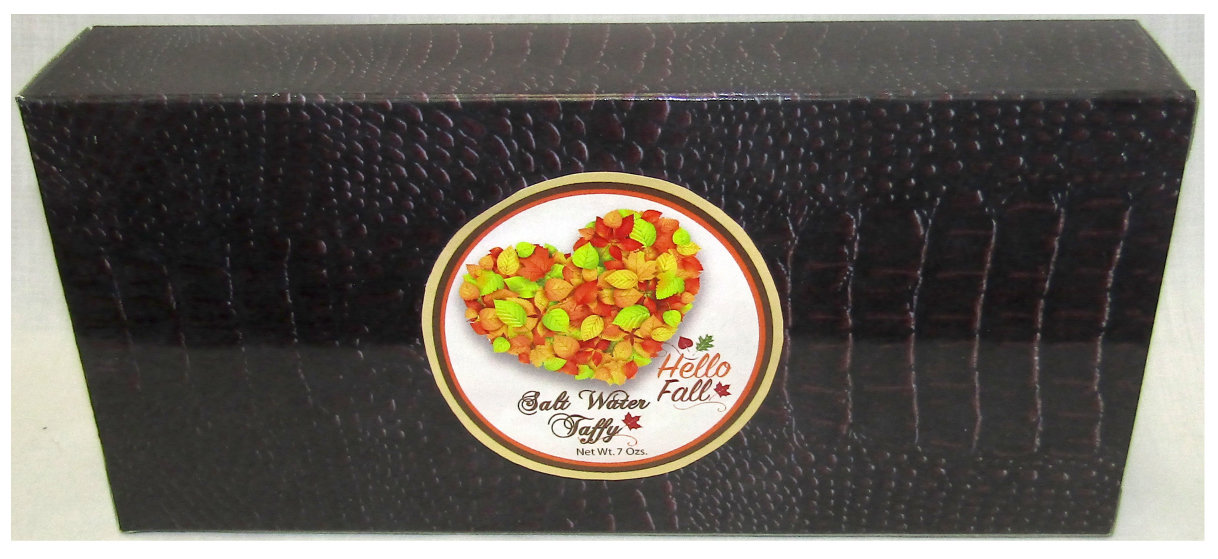 Fall Brown 9" LX 4.25" Croc Box Filled with Fruit Flavored Taffy