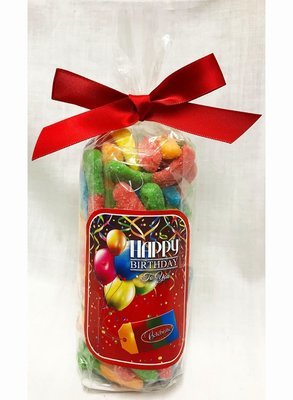 Happy Birthday Sour Worms in a Bag