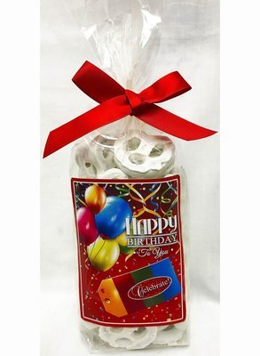 Happy Birthday Yogurt Covered Pretzels in a Bag