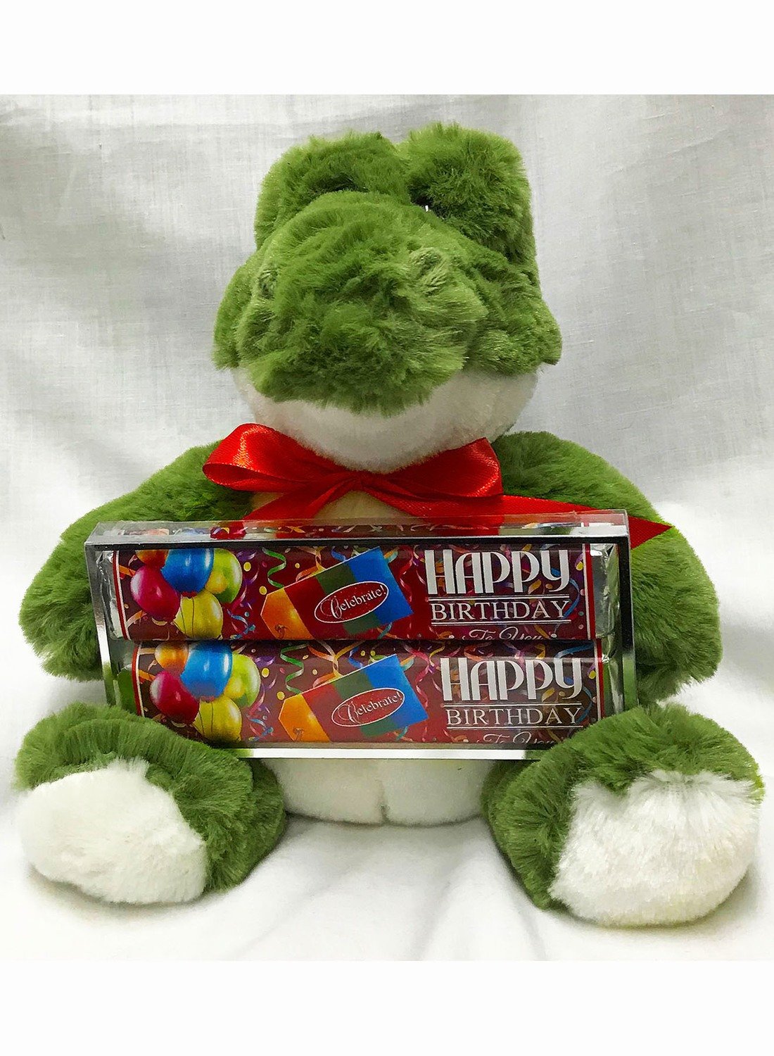 Happy Birthday Large Plush Crocodile with 2 Pack Candy Bars
