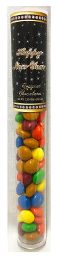 ​New Year 8" Tall Tube Filled with Chocolate Copy Cats
