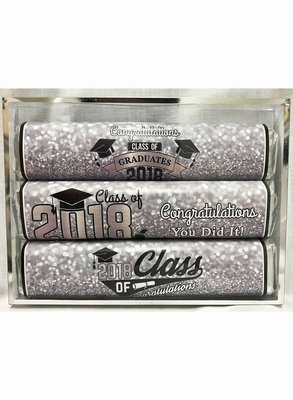 Silver Graduation 3 Pack Candy Bars (Caramel (2) & Crisp (1))