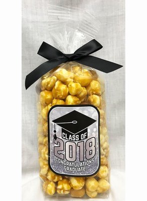 Silver Graduation Gourmet Almond Caramel Popcorn