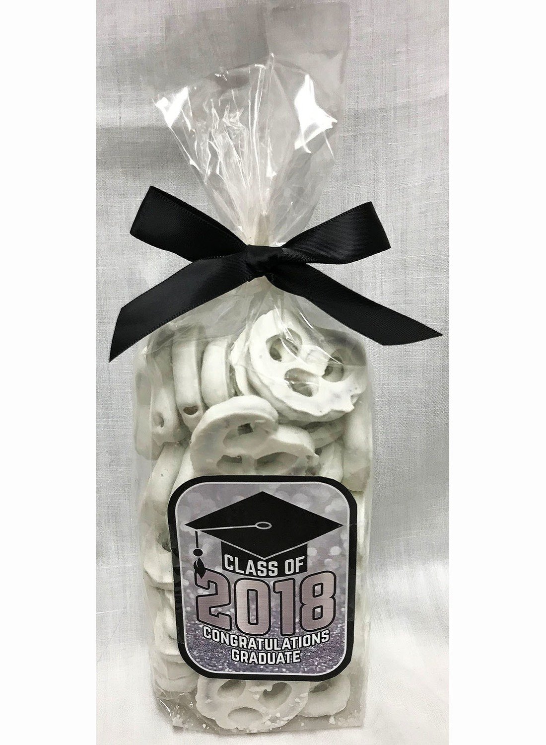 Silver Graduation Bag of Yogurt Covered Pretzels