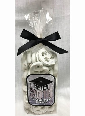 Silver Graduation Bag of Yogurt Covered Pretzels