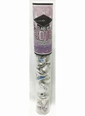 Silver Graduation Tube of Chocolate Kisses