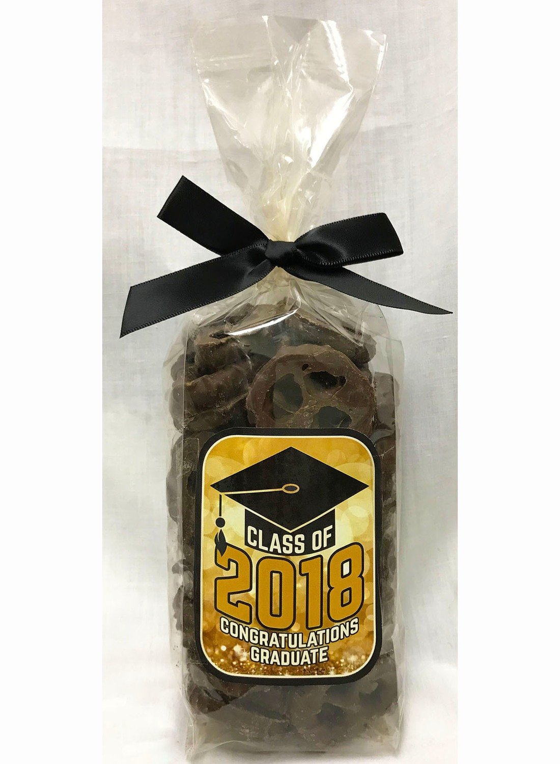 Gold Graduation Milk Chocolate Covered Pretzels