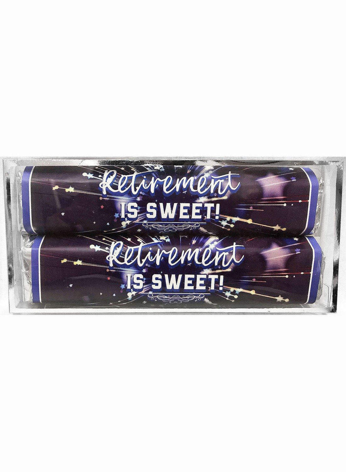 Retirement is Sweet! 2 Pack Candy Bars (Caramel & Crisp) 5 11/16" x 2 9/16" Acetate Box
