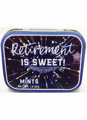 Retirement is Sweet! Tin Filled with Mints 3 316" x 2 9/16" Tin