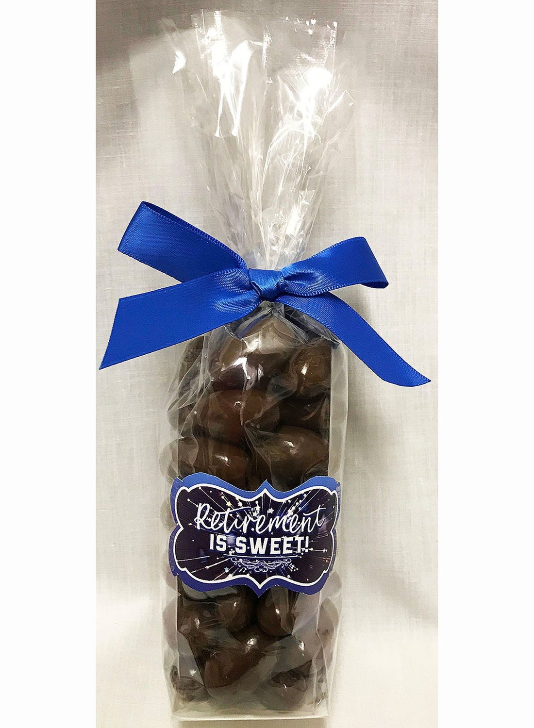 Retirement is Sweet! Stand Bag Filled with Milk Chocolate Covered Almonds