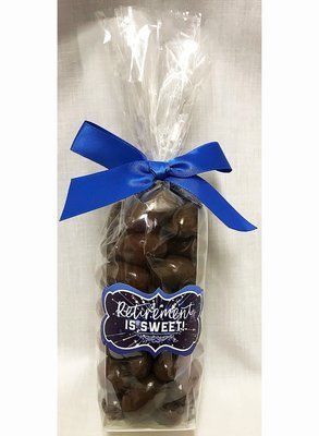 Retirement is Sweet! Stand Bag Filled with Milk Chocolate Covered Almonds