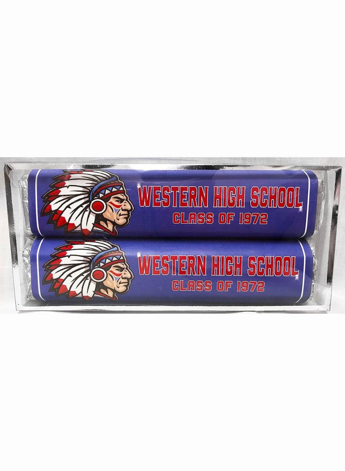 High School Reunion 2 Pack Candy Bars (Caramel & Crisp) 5 11/16" x 2 9/16" Acetate Box