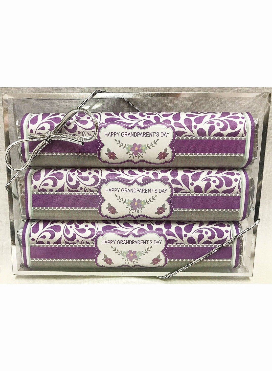 Grandparent's Day 3 Pack Candy Bars (Caramel, Crisp, & Dark) 5 11/16" x 4 3/16" Acetate Box
