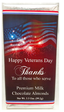 Veteran's Day Premium Milk Chocolate Tablet with Almonds