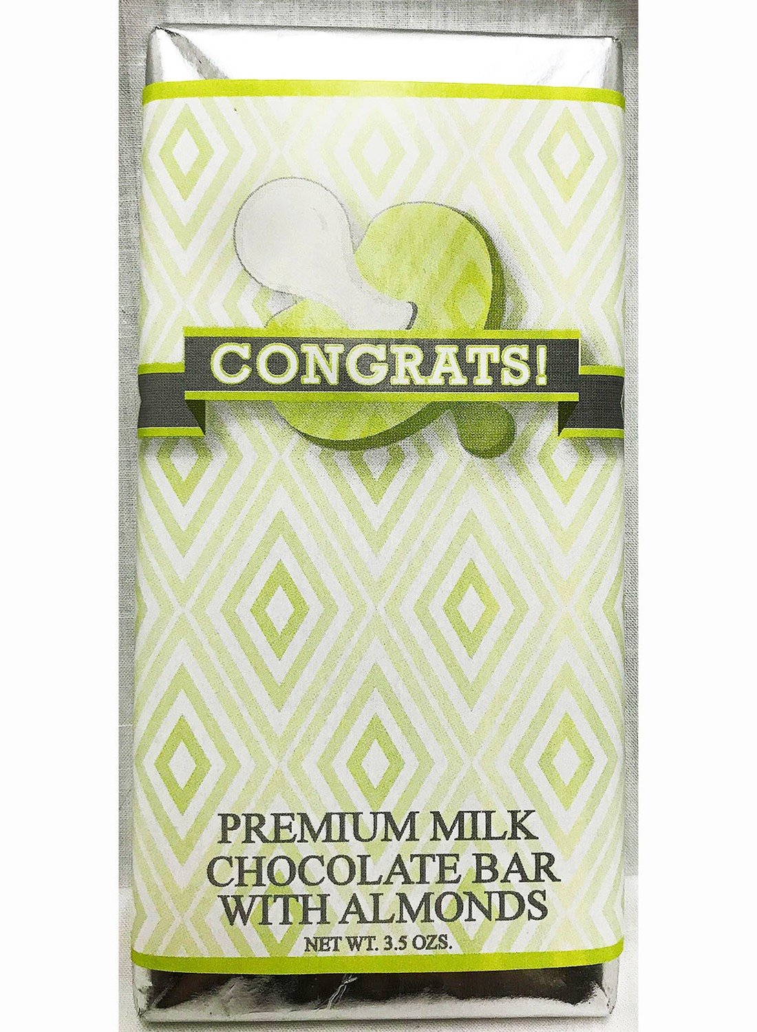 Green Baby Pacifier Premium Milk Chocolate Tablet with Almonds