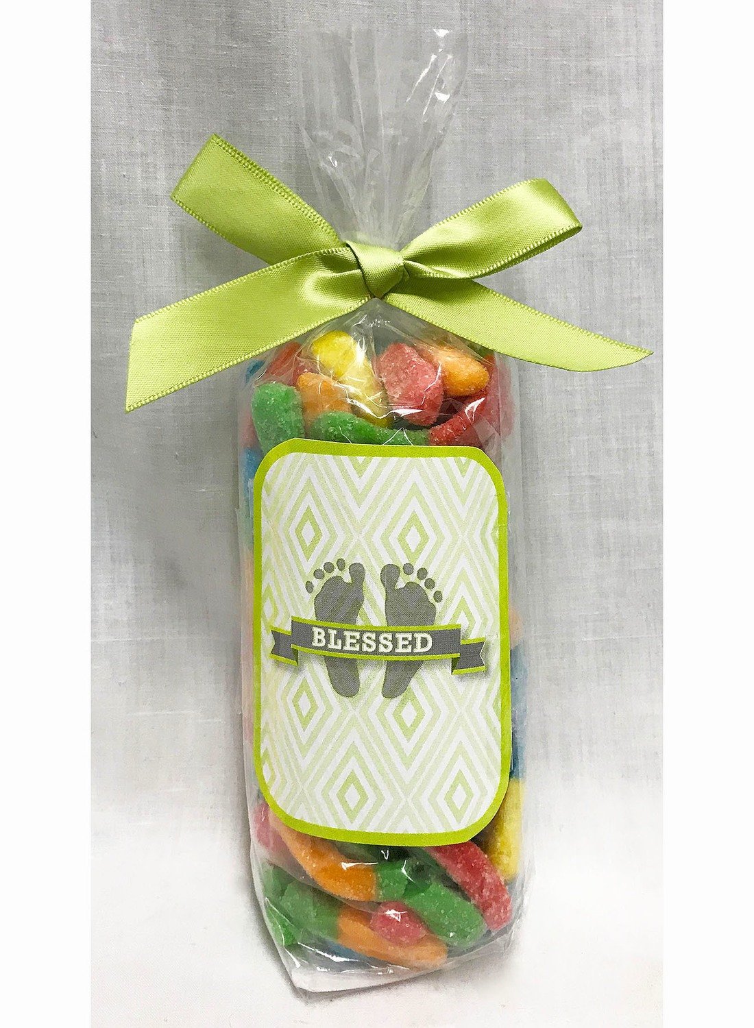 Green Baby Feet Bag of Sour Worms
