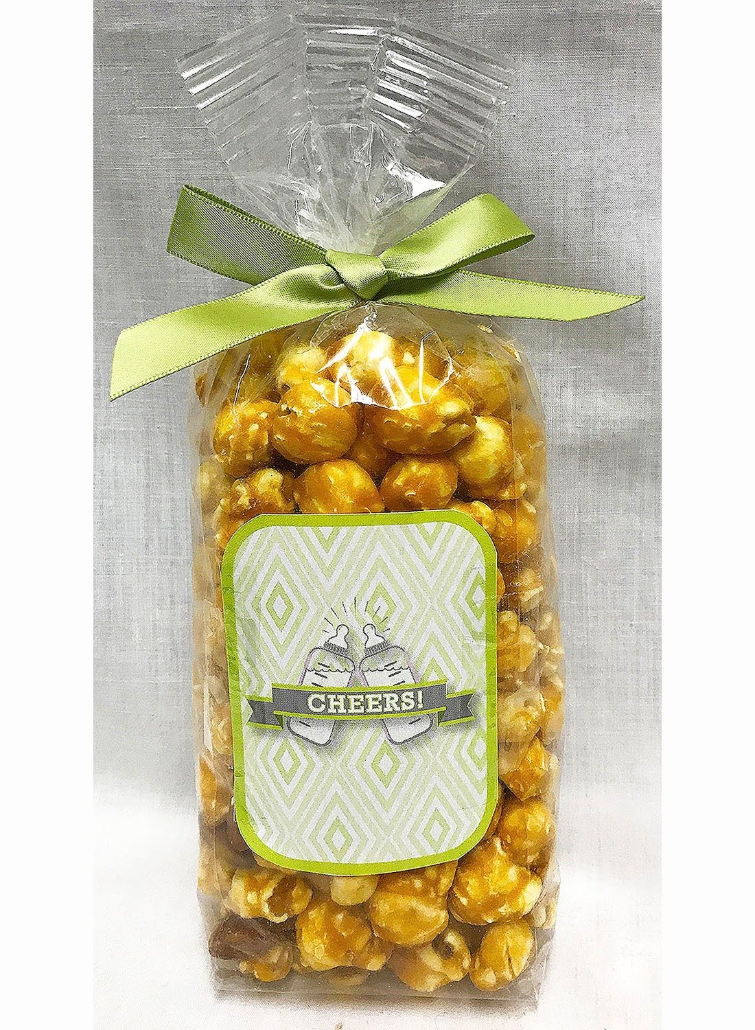 Green Baby Bottle Gourmet Almond Caramel Popcorn