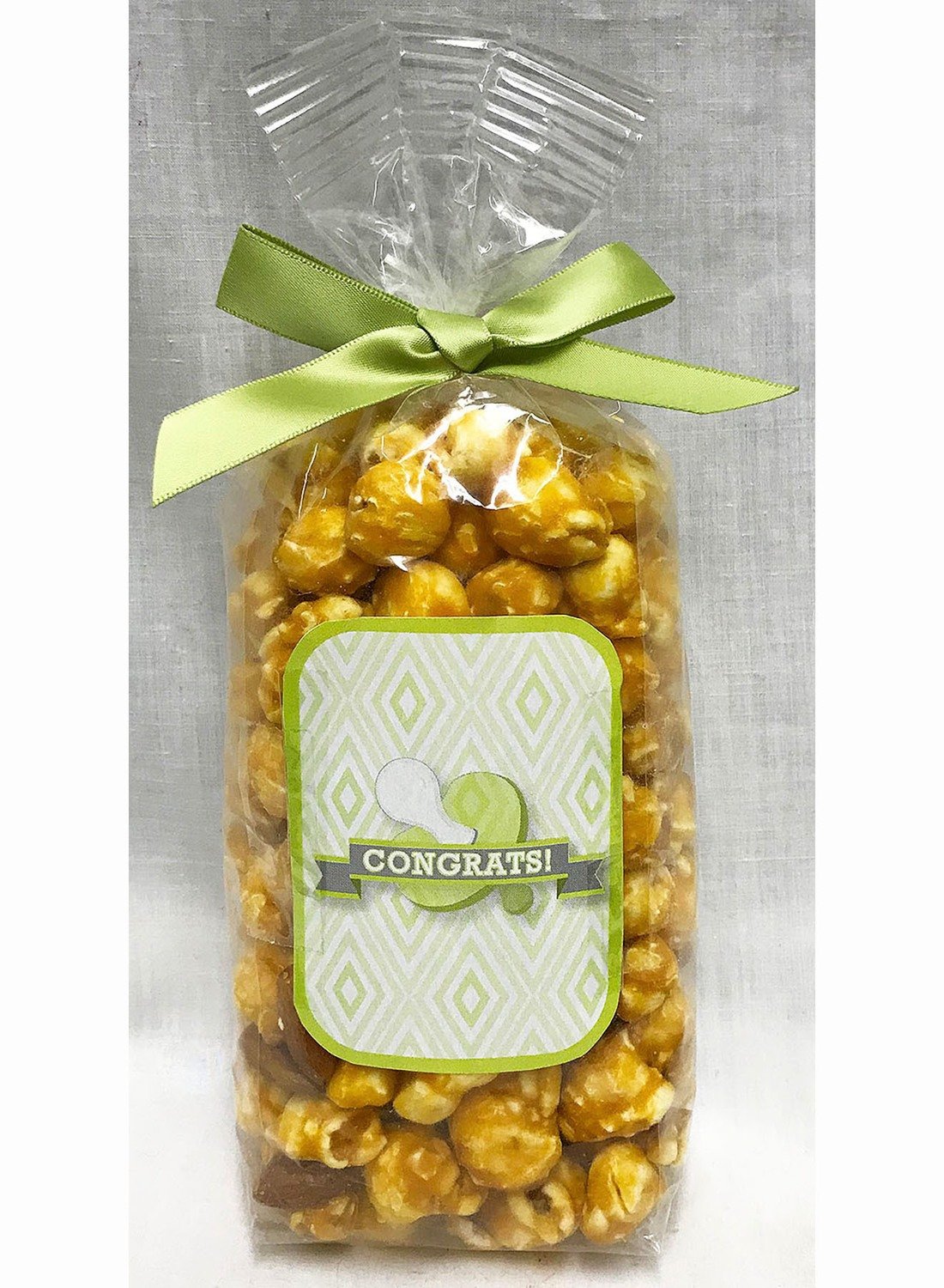 Green Baby Pacifier Gourmet Almond Caramel Popcorn