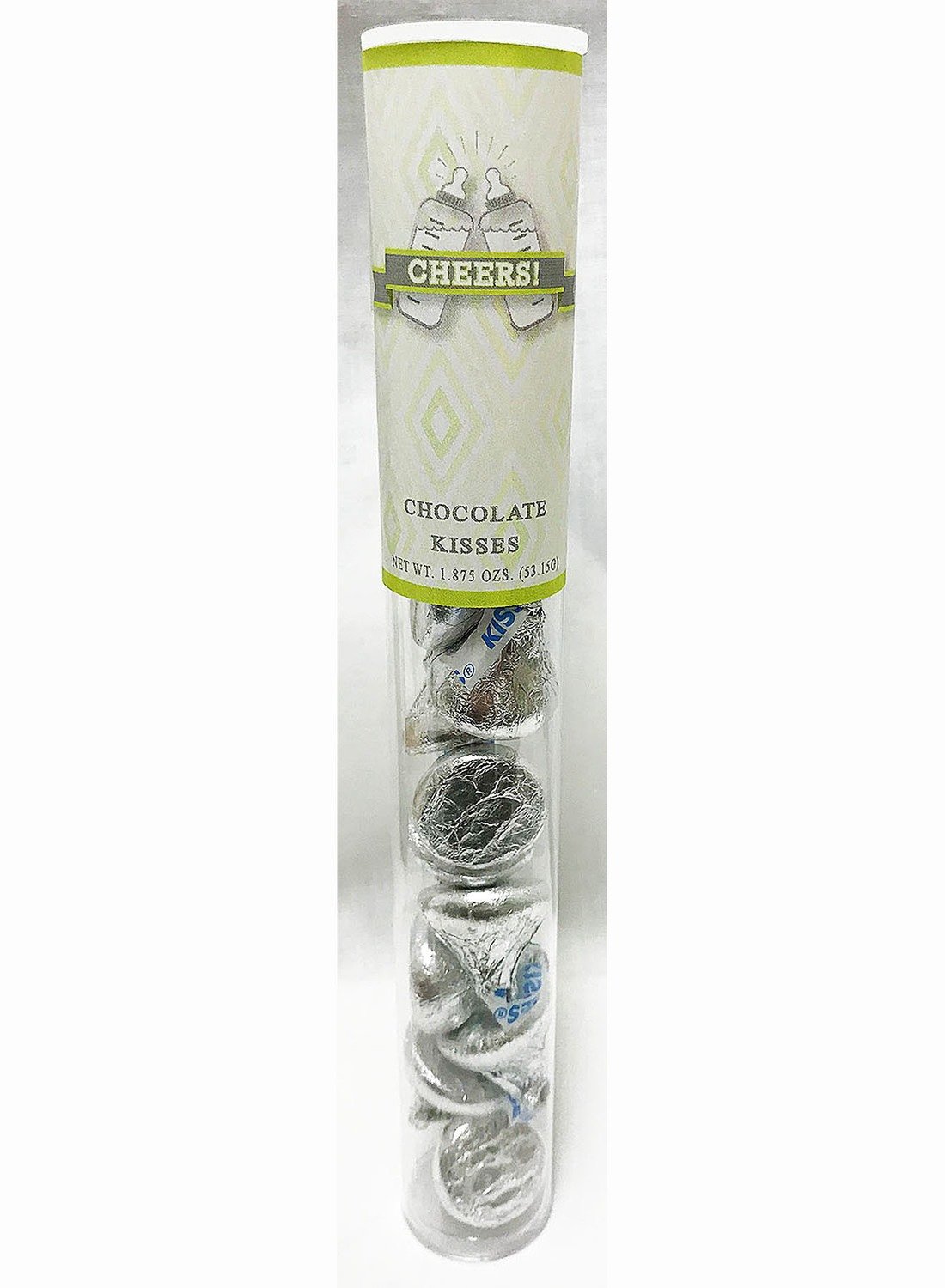 Green Baby Bottle Tube of Kisses Chocolates
