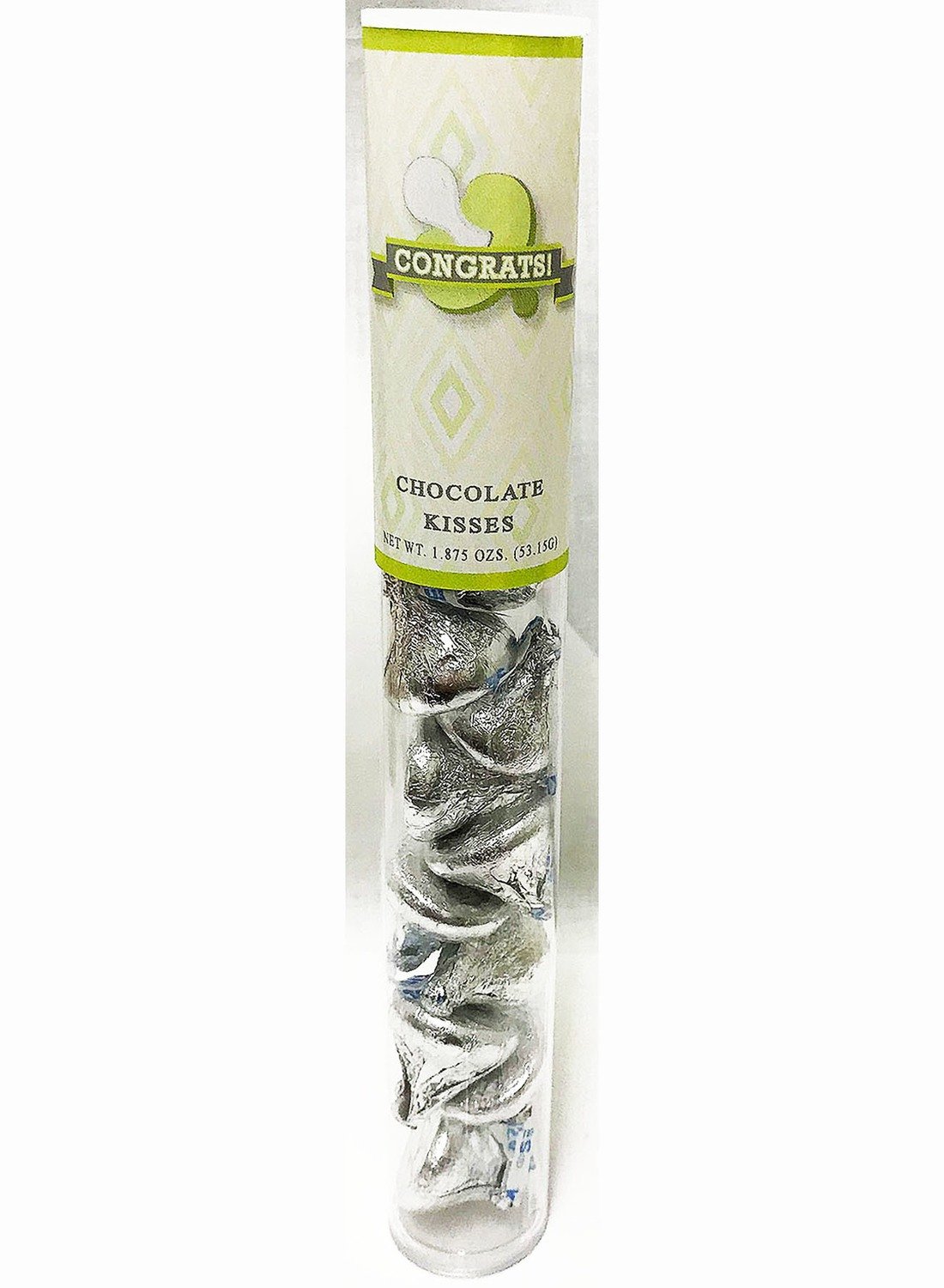 Green Baby Pacifier Tube of Kisses Chocolates