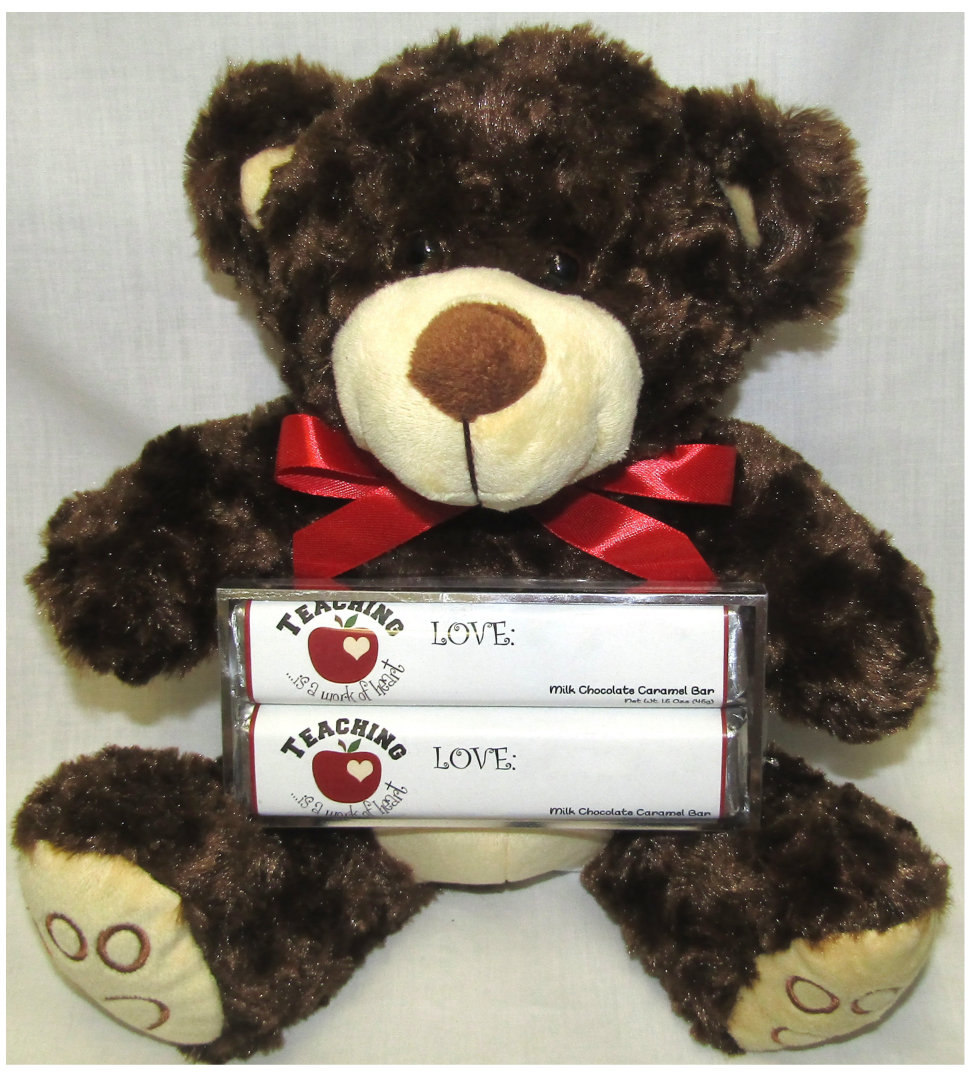 Teacher Appreciation Plush Bear with 2 Pack Candy Bars