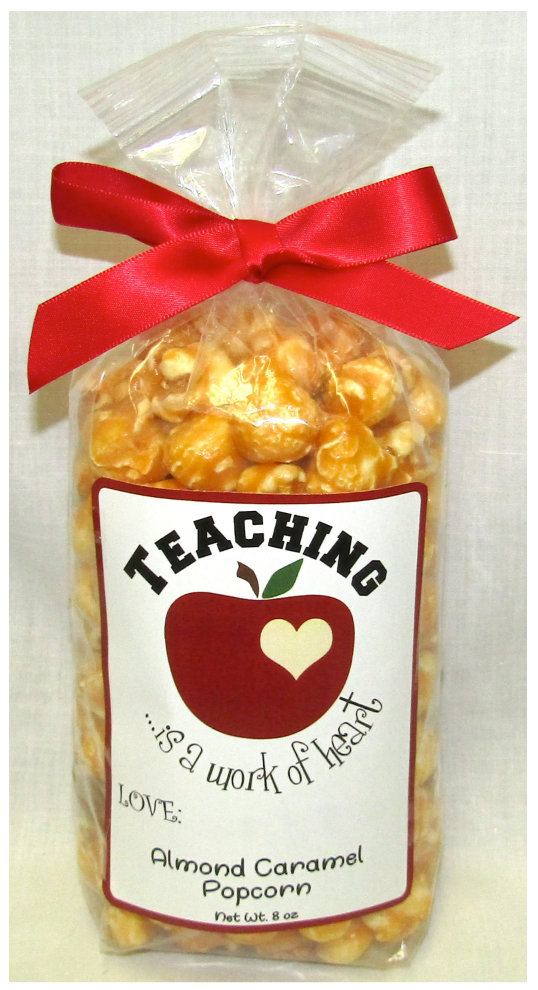 Teacher Appreciation Gourmet Almond Caramel Popcorn in a Bag
